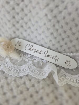Grawerowana tabliczka na Chrzest Święty HDF 16cm x 2,6cm H496