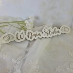 Tabliczka w Dniu Ślubu z HDF 15cm x 2,9cm  h532