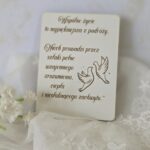 Tabliczka ślubna grawerowana biały HDF do makramy i ramek 10x7cm H533