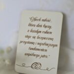 Tabliczka ślubna grawerowana biały HDF do makramy i ramek 8,5x5,5cm H535