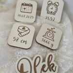 Tabliczka metryczka personalizowana biały HDF – Grawer do makramy i ramek H537