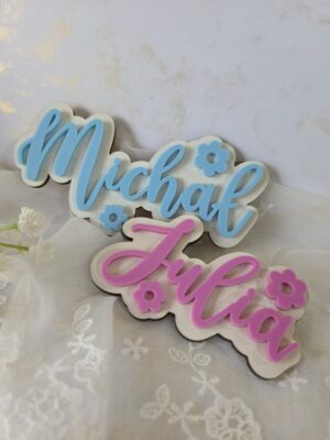 Personalizowany Napis 3D do Makramy 8cm 20 znaków KPL4