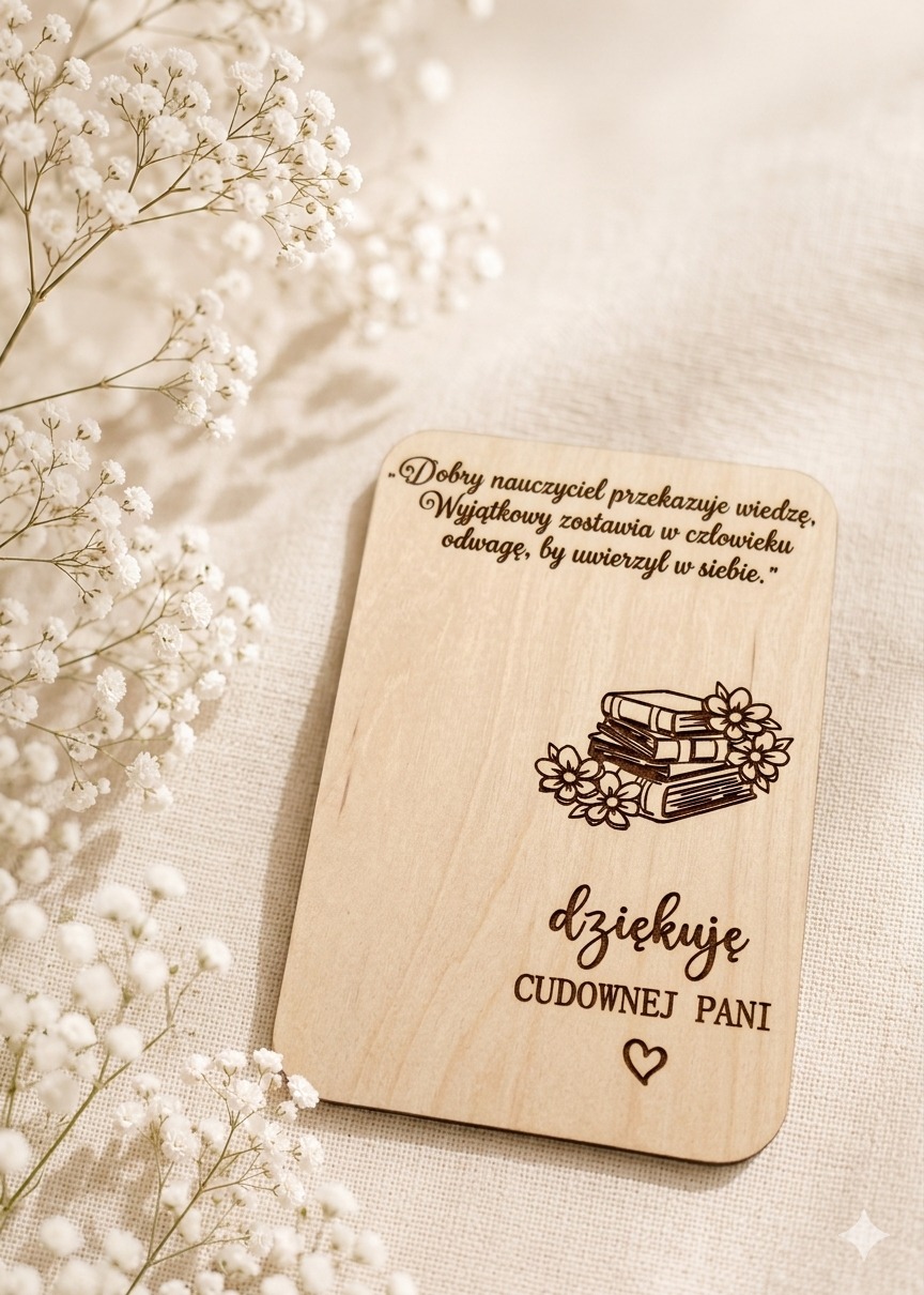 Podziękowanie dla Nauczyciela baza na kwiaty 10x6cm – Sklejka do makramy N1006