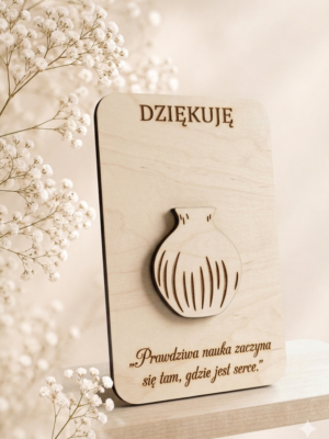 Podziękowanie dla Nauczyciela baza na kwiaty 10x6cm – Sklejka do makramy N1007