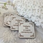 Tabliczka z podziękowaniami dla Nauczyciela 4x4cm – Biały HDF grawerowany do makramy H542