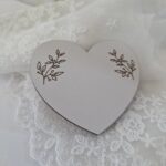 Dodatek do makramy serduszko  personalizowane  6cm  biały HDF H546 50 znaków
