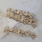 Tabliczka do ramek makramowych ze sklejki na Chrzest Święty 11,5x3cm N996