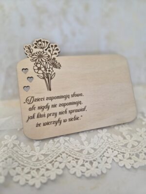 Podziękowanie dla Nauczyciela baza z magnesem 12x10cm – Sklejka do makramy N1002