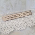Tabliczka grawerowana ze sklejki dla nauczyciela do ramki z makramą 14x2cm N1003