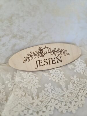 Napis ze sklejki Jesień do makramy wianków jesiennych 14,5x5cm N1056