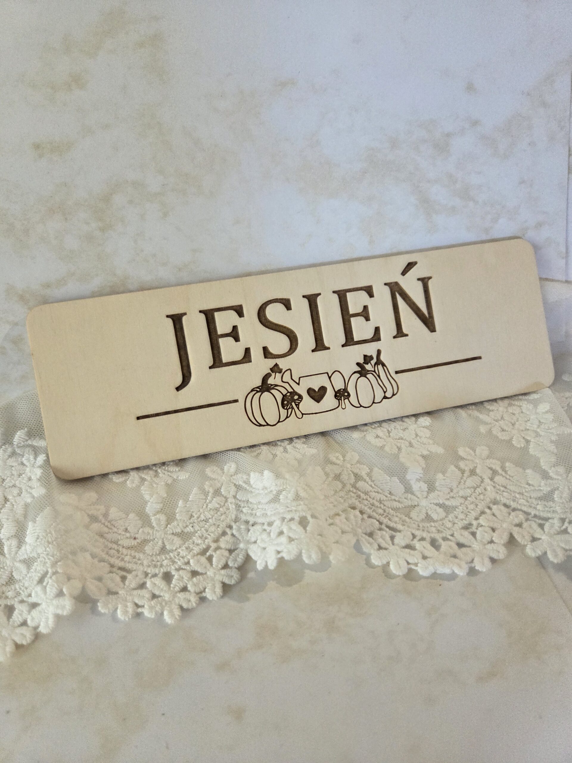 Napis ze sklejki Jesień do makramy wianków jesiennych 20x6,5cm N1057