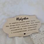 Drewniana tabliczka ślubna grawerowana ze sklejki 12x6,5cm N1020