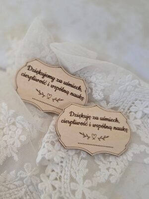 Tabliczki do Makramy Dziękujemy Za personalizowane Sklejka Podziękowanie dla Nauczyciela 6x4cm 35 znaków N1025