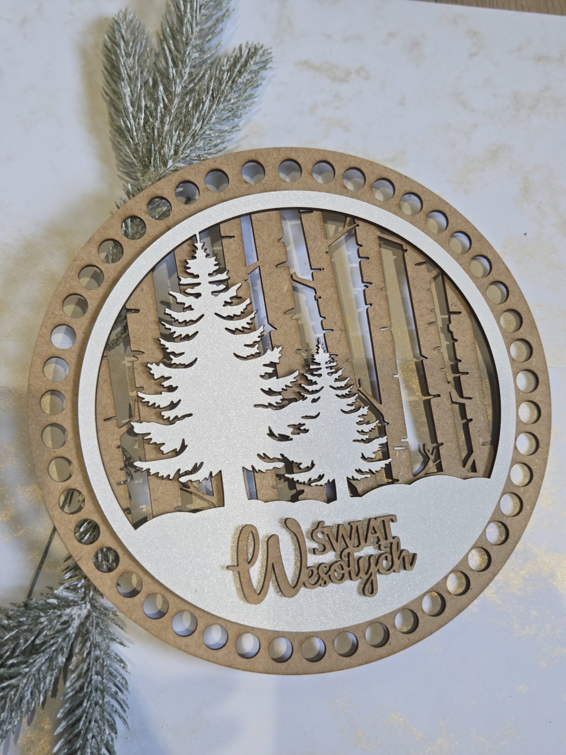 Baza do szydełkowania zimowa panel 3D sklejka HDF 20cm 3D5