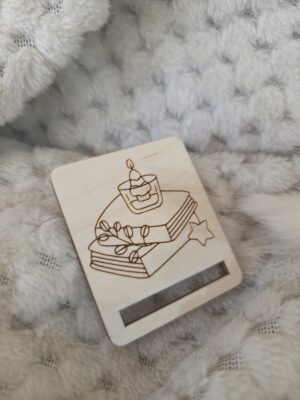 Świąteczne bazy ze sklejki – zakładka do makramy na święta 5x4cm N1155