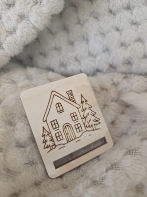 Świąteczne bazy ze sklejki – zakładka do makramy na święta 5x4cm N1154