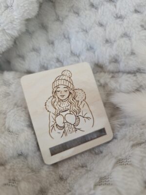 Świąteczne bazy ze sklejki – zakładka do makramy na święta 5x4cm N1153
