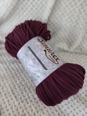 Sznurek do makramy 5mm pleciony burgund Sznurex 100m