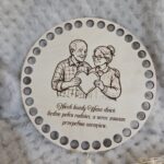 Baza ze sklejki do szydełkowania okrągła – Dzień Babci i Dziadka 15cm N1196