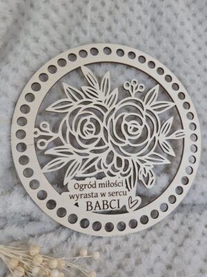 Baza ze sklejki do szydełkowania okrągła – Dzień Babci i Dziadka 20cm N1200