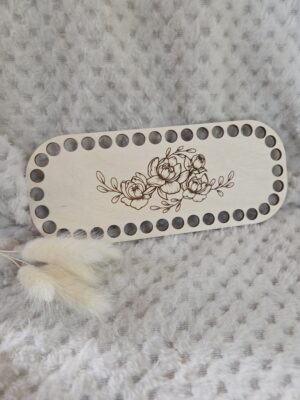 Drewniana baza do etui na okulary – Organizer ze sklejki do szydełkowania (Dzień Babci i Dziadka) 19x8cm N1201