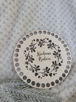 Baza ze sklejki do szydełkowania okrągła – Dzień Babci i Dziadka 15cm N1213
